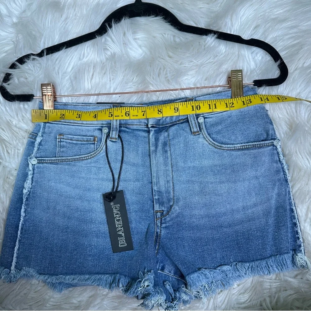Nwt Blank NYC Light Blue Jean Shorts distressed fray‎ hem The Lenox high rise